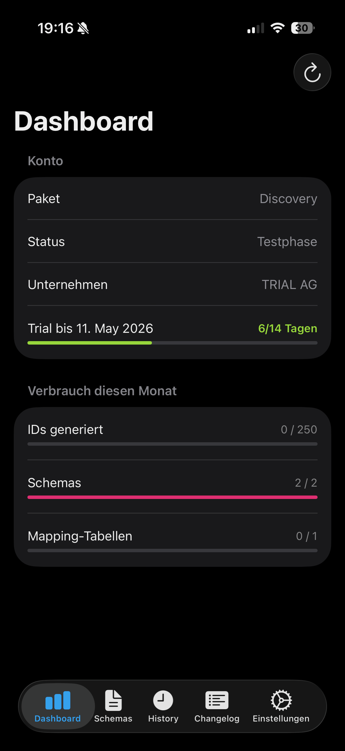 ОUЯUKΛ App – Dashboard